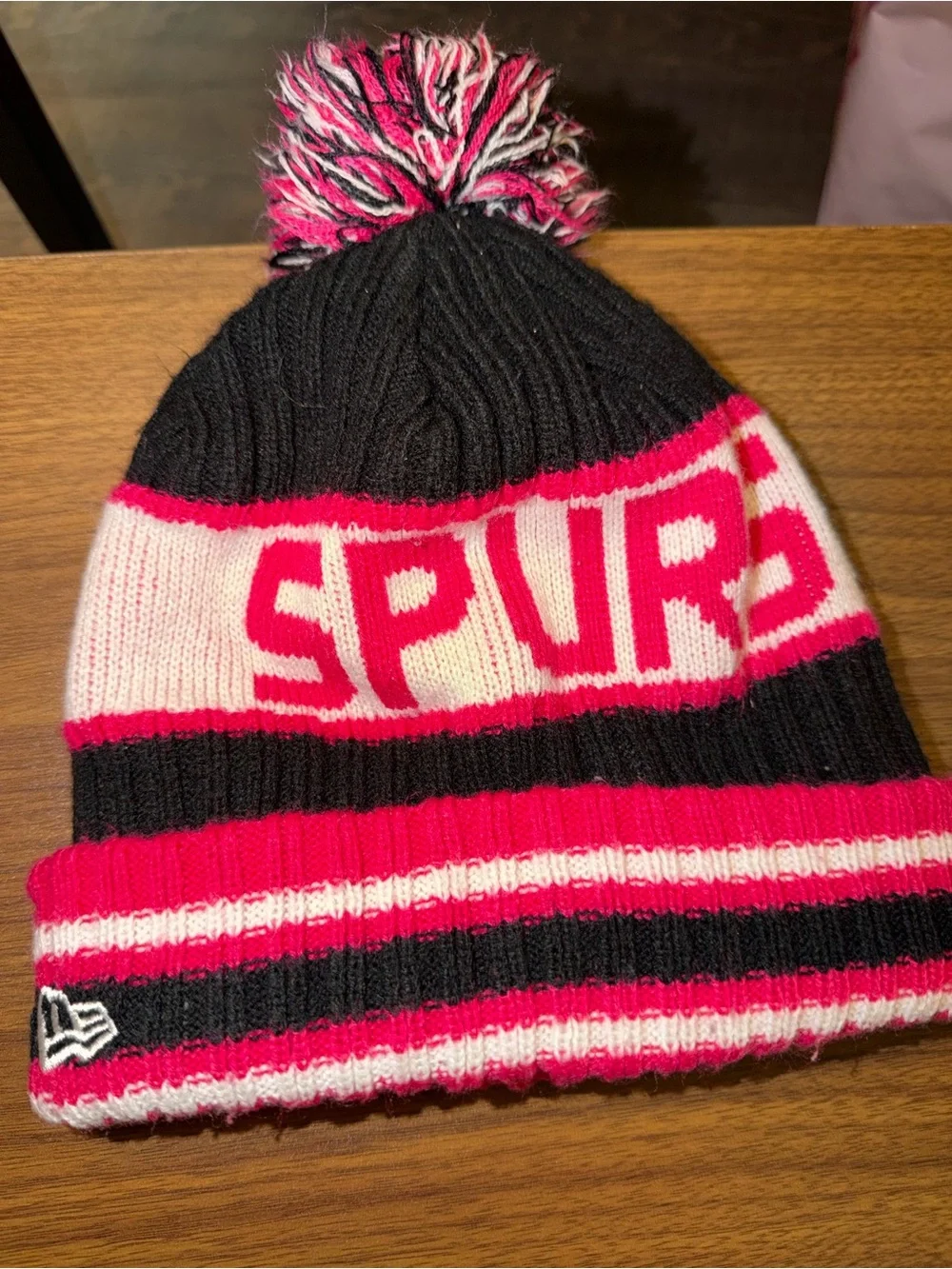 New Era San Antonio Spurs Pink Pom Beanie Youth Women One Size NBA